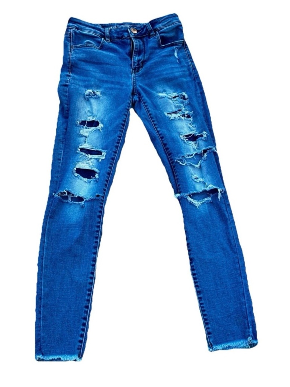 American Eagle Women's Next Level Stretch Jegging Blue Jeans, Size 6, Pockets